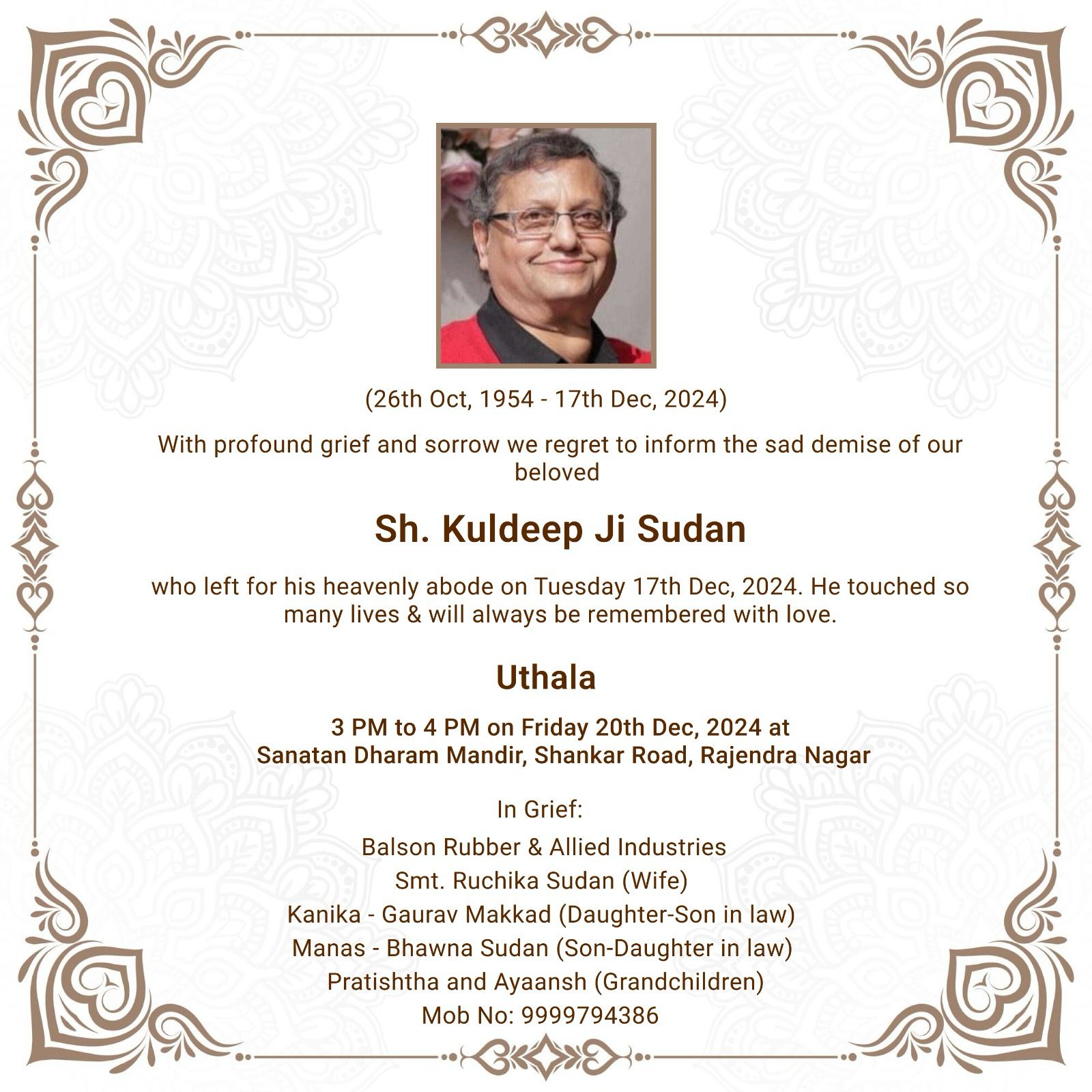 Sh. Kuldeep Ji Sudan